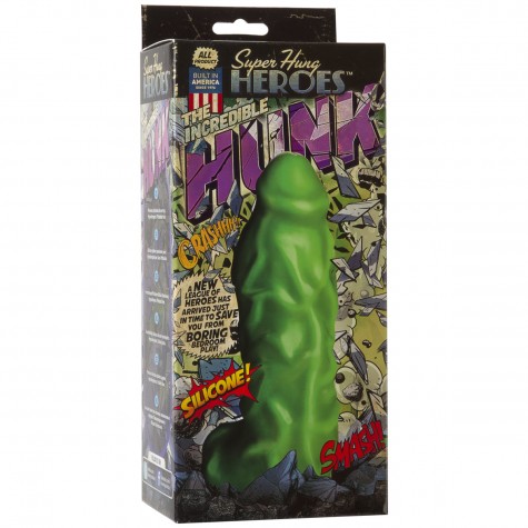 Зеленый фаллоимитатор Халка SUPER HUNG HEROES The Incredible Hunk - 25 см.