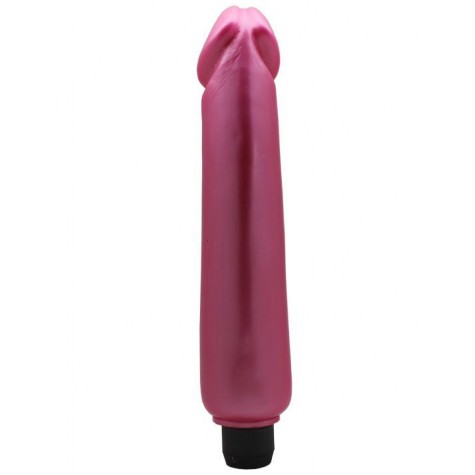 Розовый гладкий водонепроницаемый вибратор - 24 см.